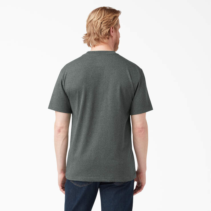 Heavyweight Heathered Short Sleeve Pocket T-Shirt - Hunter Green (GHH) image number 2