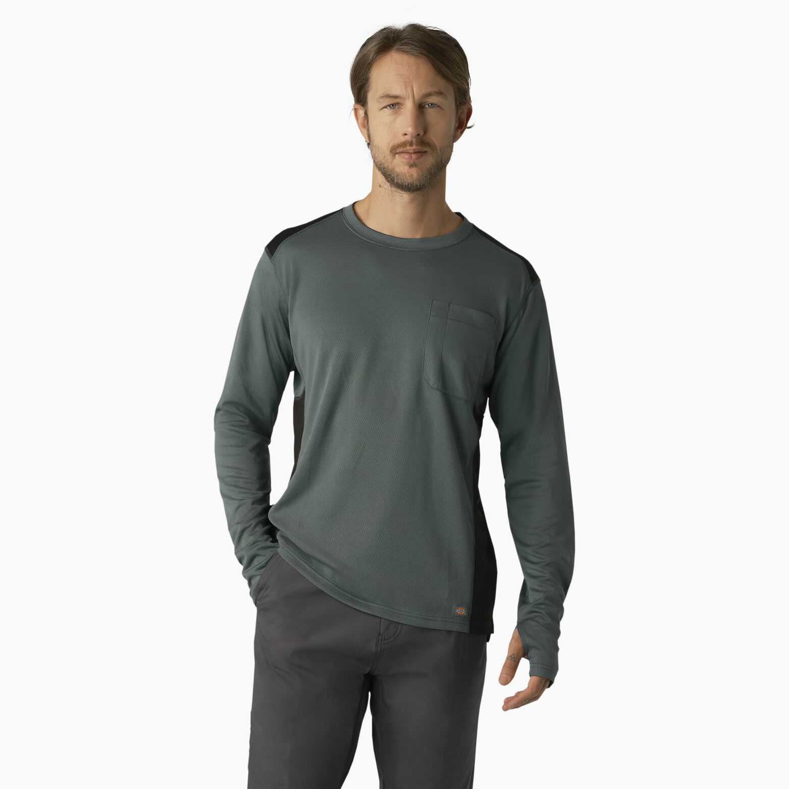 Temp-iQ® 365 Long Sleeve Pocket T-Shirt - Dickies US, Lincoln Green