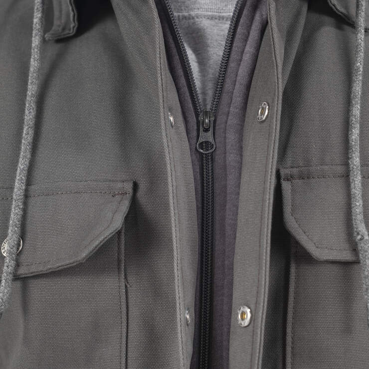 Water Repellent Duck Hooded Shirt Jacket - Slate Gray (SL) image number 5
