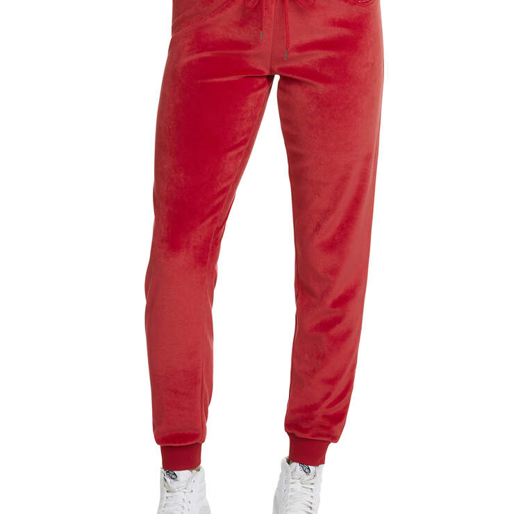 Dickies Girl Juniors' Velour Jogger Pants - Red (RD) image number 1
