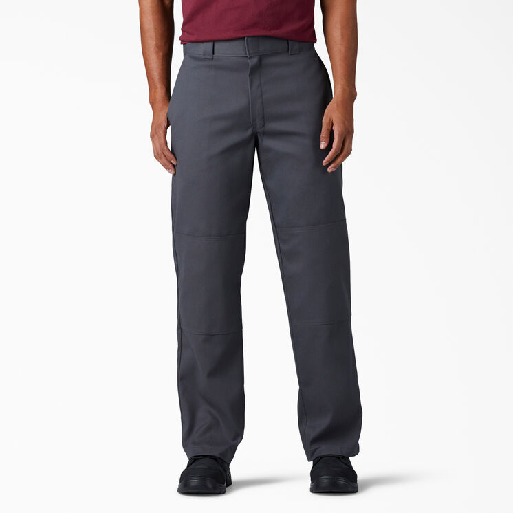 Loose Fit Double Knee Work Pants - Charcoal Gray &#40;CH&#41;