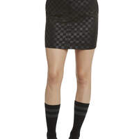 Dickies Girl Juniors' Checkered Print Skirt - Black (BLK)