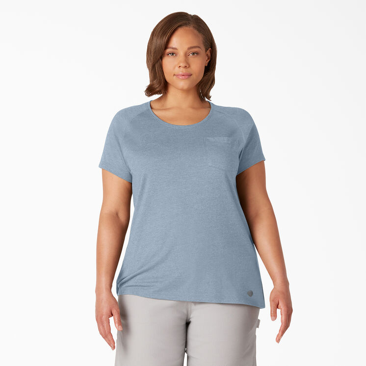 Women&#39;s Plus Cooling Short Sleeve Pocket T-Shirt - Fog Blue &#40;FE&#41;