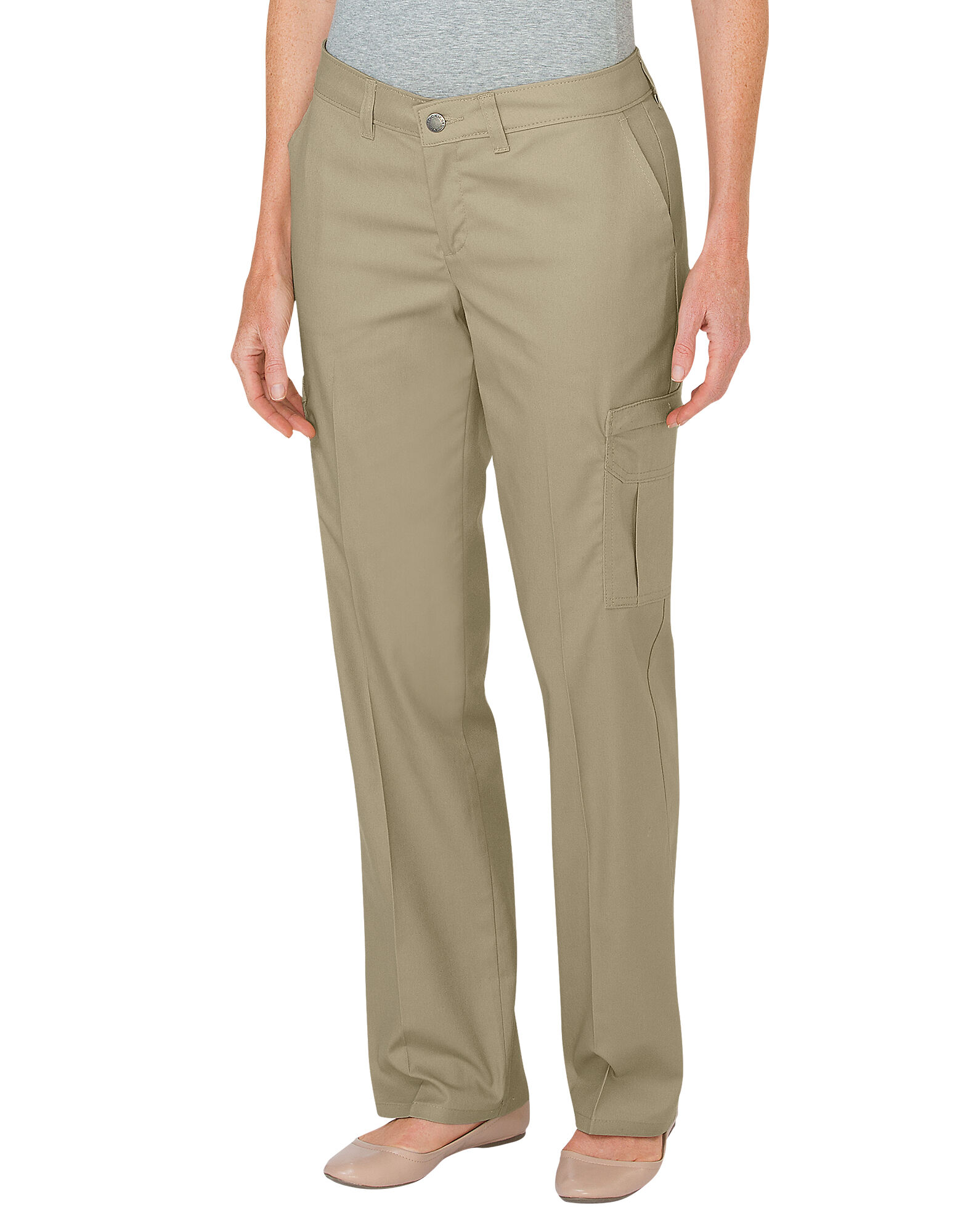 Women's Premium Relaxed Fit Straight Leg Cargo Pants Desert Khaki ...