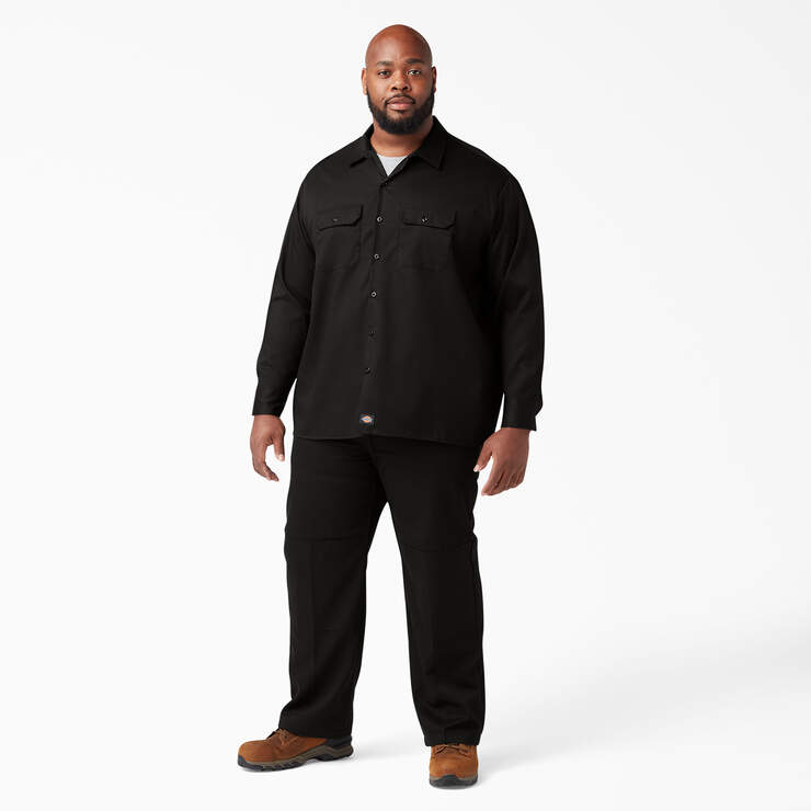 FLEX Relaxed Fit Long Sleeve Work Shirt - Black (BK) image number 8