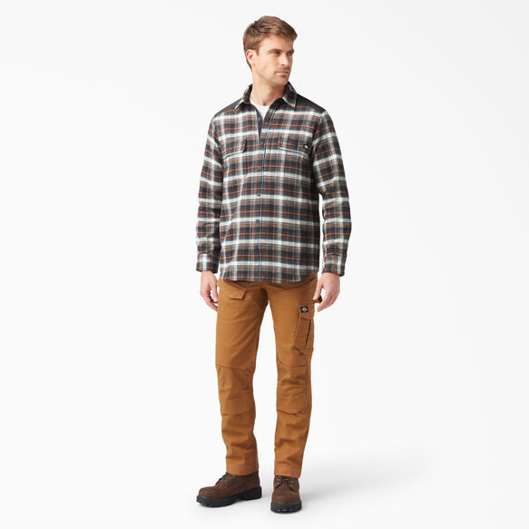 Heavyweight Brawny Flannel Shirt - Chocolate Brown Plaid &#40;A1H&#41;