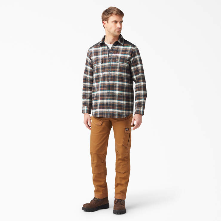 Heavyweight Brawny Flannel Shirt - Chocolate Brown Plaid (A1H) image number 4