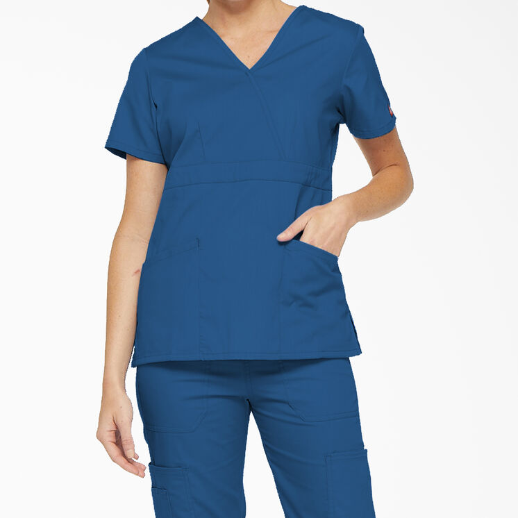 Women&#39;s EDS Signature Mock Wrap Scrub Top - Royal Blue &#40;RB&#41;