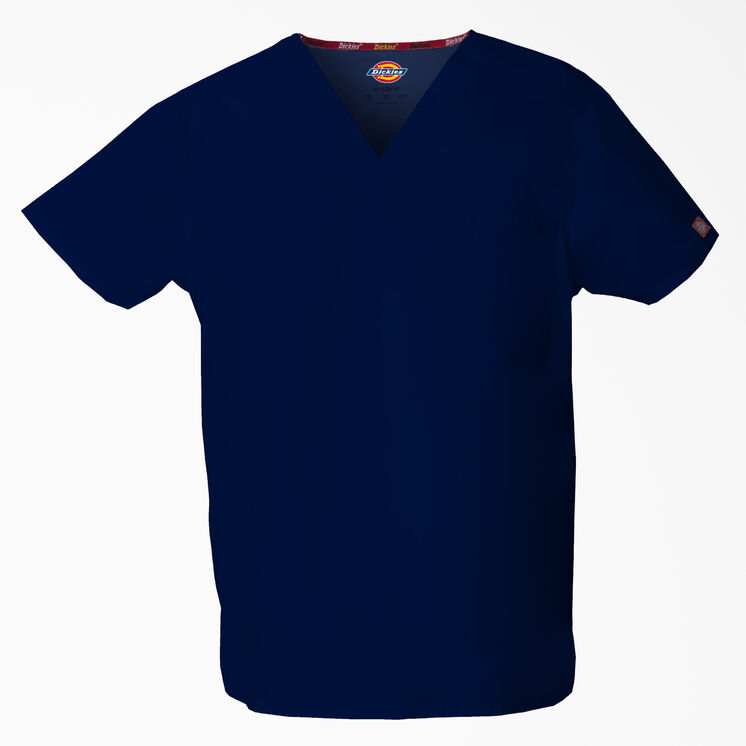 Unisex EDS Signature V-Neck Scrub Top - Navy Blue (NVY)