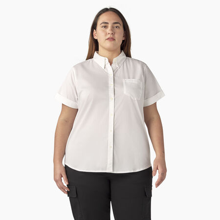 Women&rsquo;s Plus Button-Up Shirt - White &#40;WH&#41;