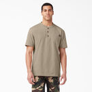Heavyweight Short Sleeve Henley T-Shirt - Desert Sand &#40;DS&#41;