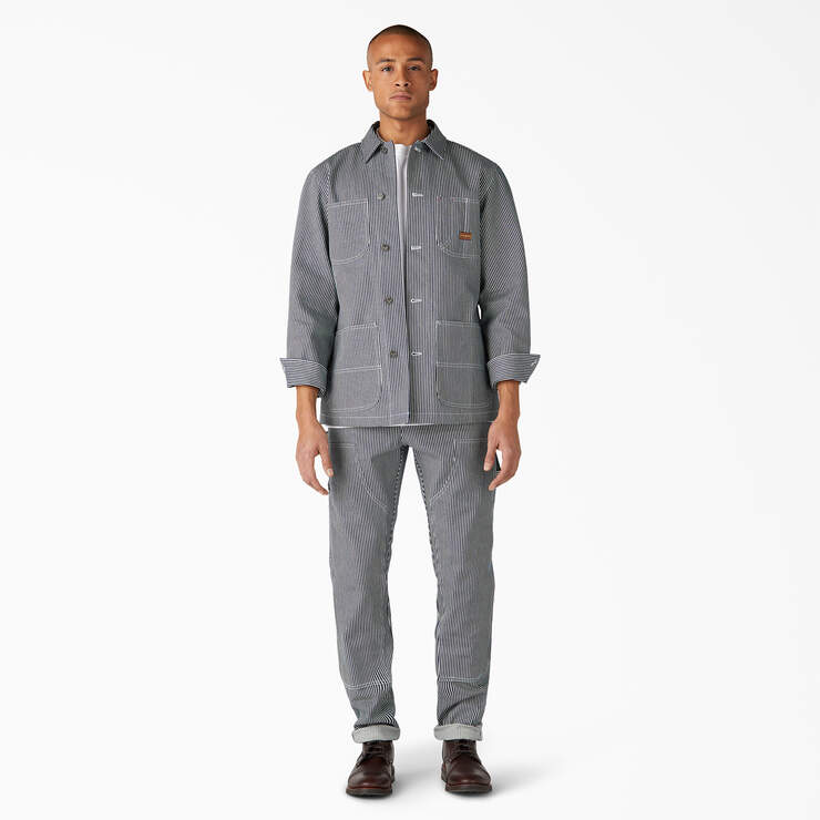 Dickies 1922 Hickory Striped Chore Coat - Hickory Stripe (HS) image number 4