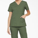 Women&#39;s EDS Signature Mock Wrap Scrub Top - Olive Green &#40;OLI&#41;