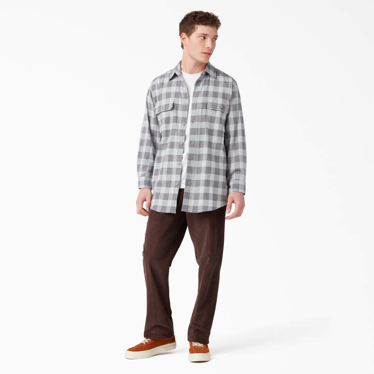Long Sleeve Flannel Shirt - Ultimate Gray Plaid (UPR) image number 4
