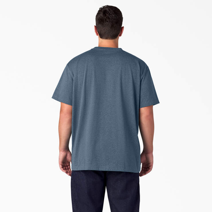Heavyweight Heathered Short Sleeve Pocket T-Shirt - Baltic Blue Heather (BUD) image number 5