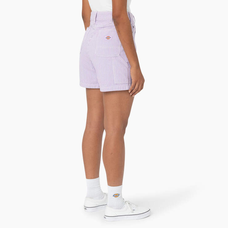 Women's Regular Fit Hickory Stripe Shorts, 5" - Purple Rose (UR2) image number 4