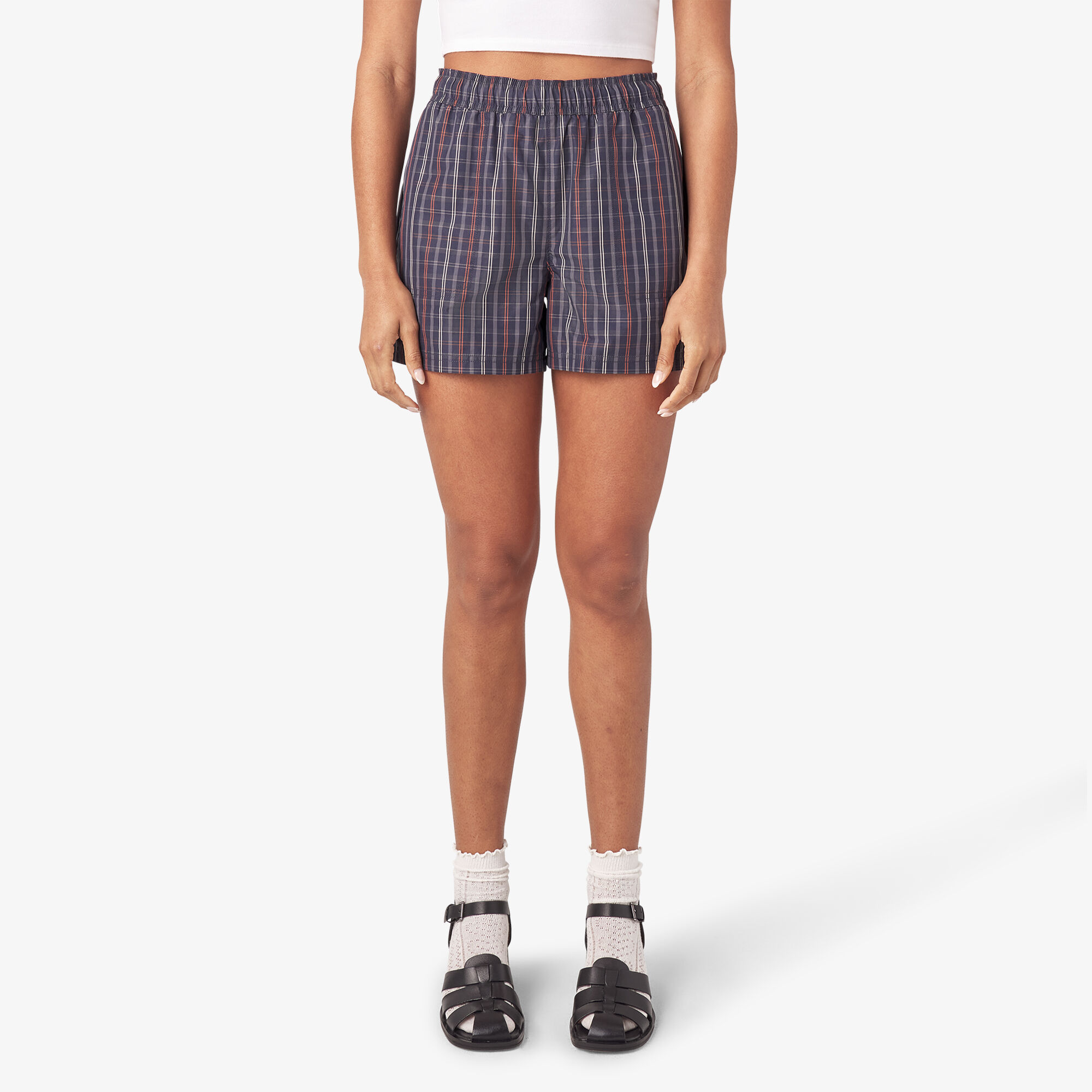 Women's plaid bermuda shorts discount
