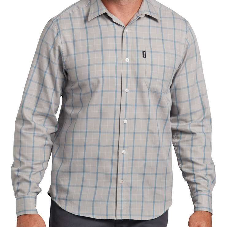 Dickies X-Series Modern Fit Long Sleeve Yarn Dyed Plaid Shirt - Blue Gray Plaid (RXPB) image number 1