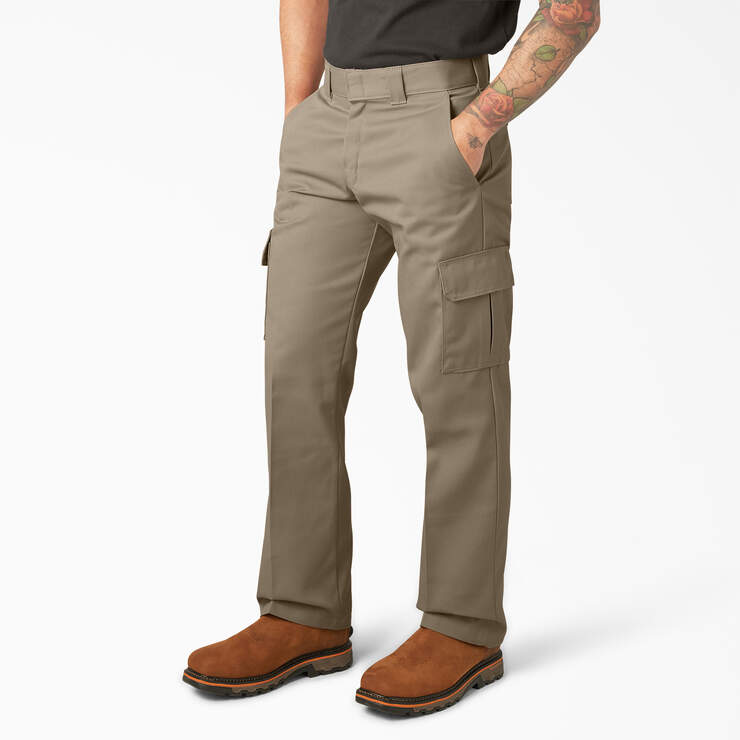 Relaxed Fit Cargo Work Pants - Desert Sand (DS) image number 3