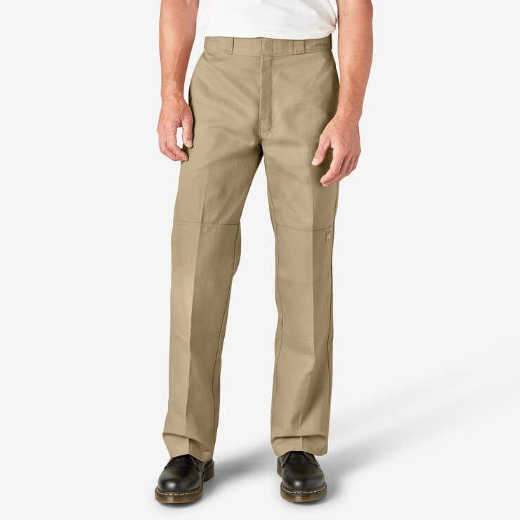 Loose Fit Double Knee Work Pants - Khaki (KH) image number 1