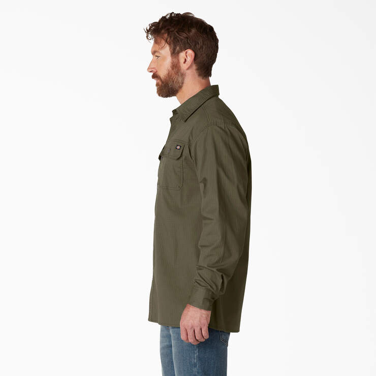 FLEX Ripstop Long Sleeve Shirt - Rinsed Military Green (RML) image number 3