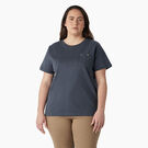 Women&#39;s Plus Heavyweight Short Sleeve Pocket T-Shirt - Airforce Blue &#40;AF&#41;