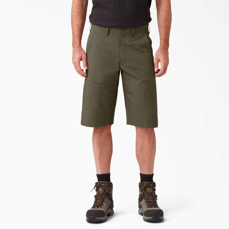 FLEX Cooling Regular Fit Utility Shorts, 13" - Military Green (ML) image number 1