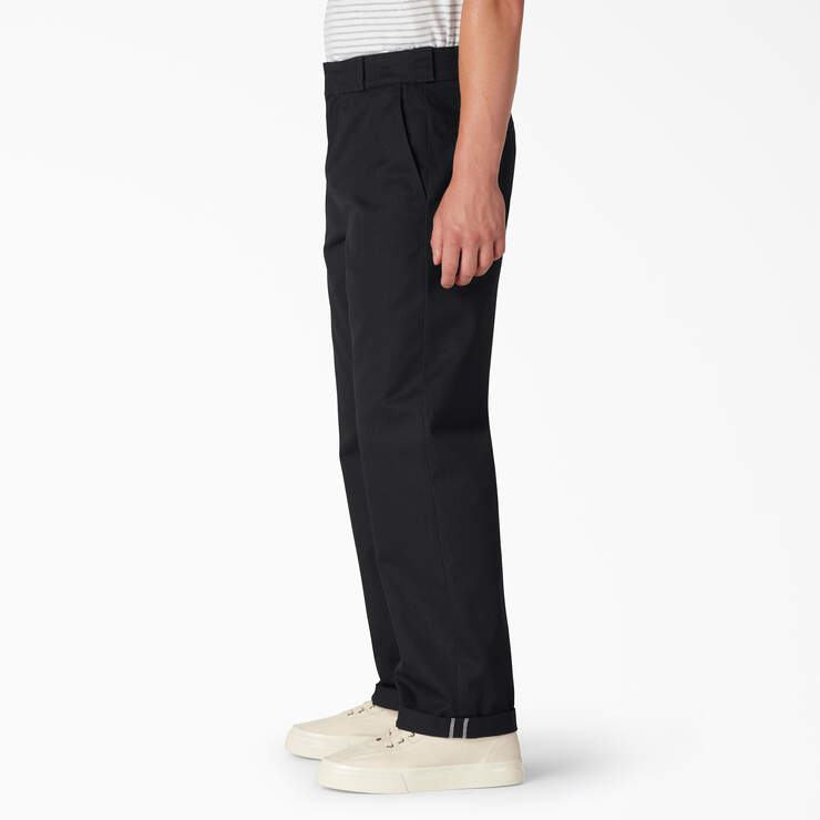 Regular Fit Cuffed Work Pants - Black (BKX) image number 3