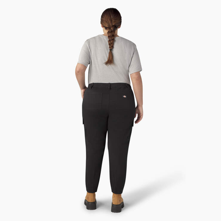 Women's Plus High Rise Fit Cargo Pants - Black (BKX) image number 6