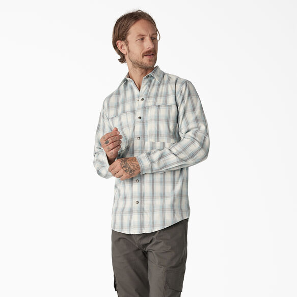 Cooling Long Sleeve Work Shirt - Clear Blue/Smoke Plaid &#40;B1H&#41;