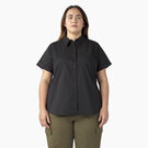 Women&#39;s Plus Stretch Button-Up Shirt - Black &#40;BK&#41;