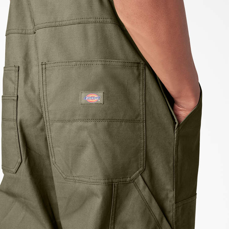 Waxed Canvas Double Front Bib Overalls - Moss Green (MS) image number 6