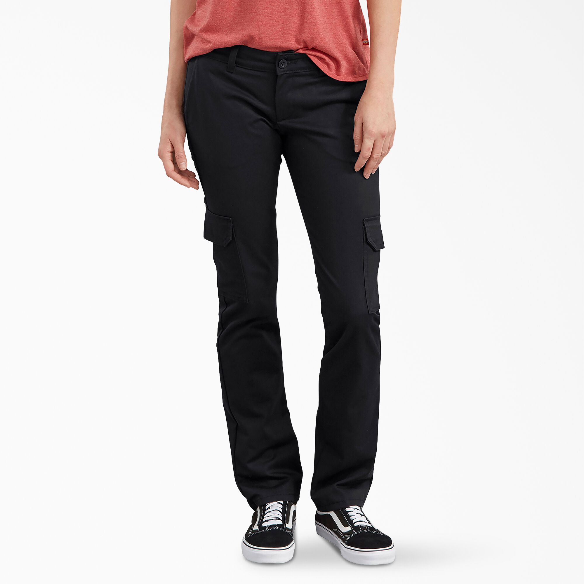 women's black stretch cargo pants