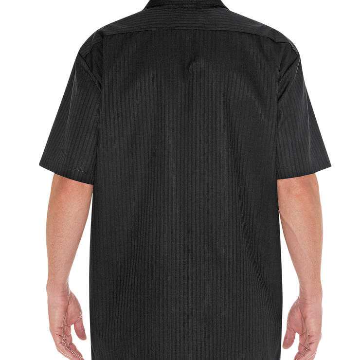 Short Sleeve Twill Striped Work Shirt - Black (BK) image number 2
