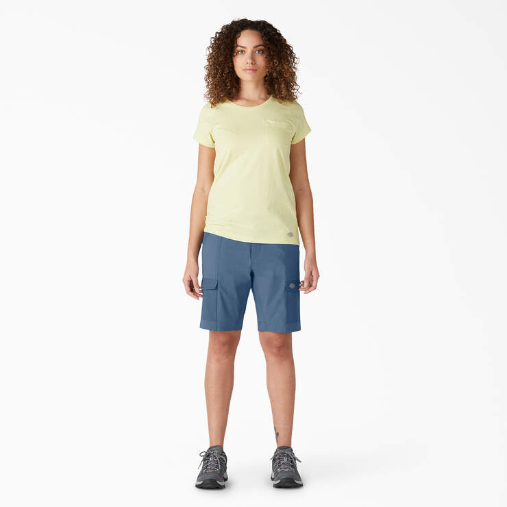 Women's Cooling Slim Fit Cargo Shorts, 10" - Retro Indigo (RI2) image number 4