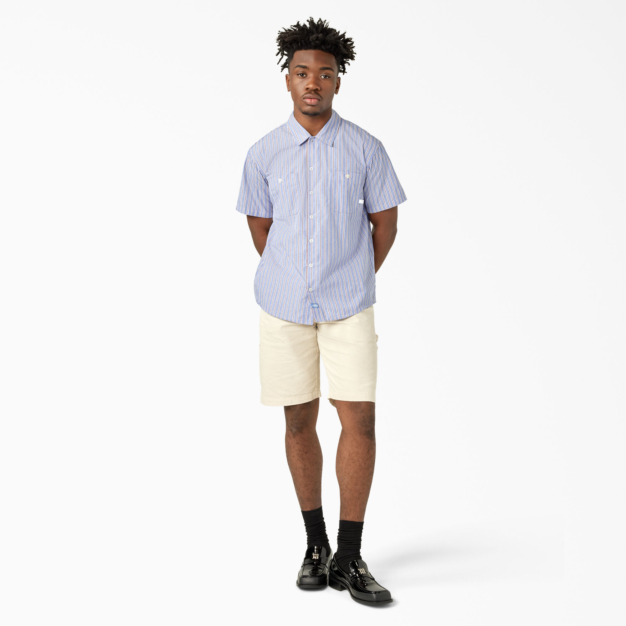 Striped shirt and shorts discount