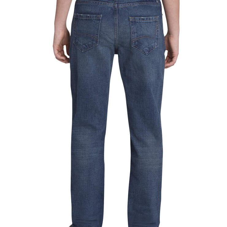 Boys' Slim Fit Tapered Leg 5-Pocket Denim Jeans, 8-18 - Medium Indigo Blue (HMI) image number 2