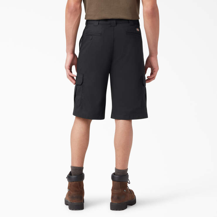 FLEX Relaxed Fit Cargo Shorts, 13" - Black (BK) image number 2