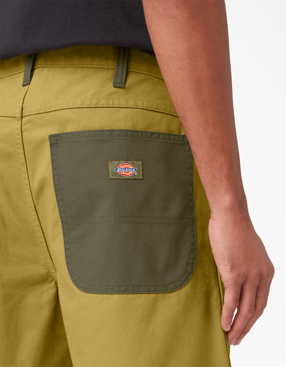 Contrast Chap Front Shorts, 9&quot; - Stonewash Military/Moss Green &#40;S2I&#41;