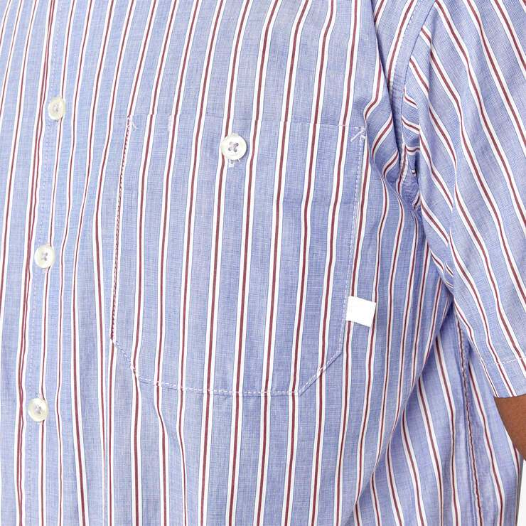Dickies Premium Collection Poplin Service Shirt - Blue/Brown Stripe (LSV) image number 8
