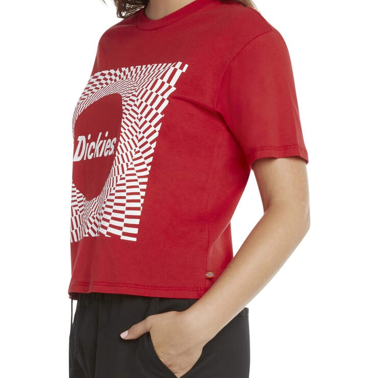 Dickies Girl Juniors' Check Swirl Tomboy T-Shirt - Red (RD) image number 3