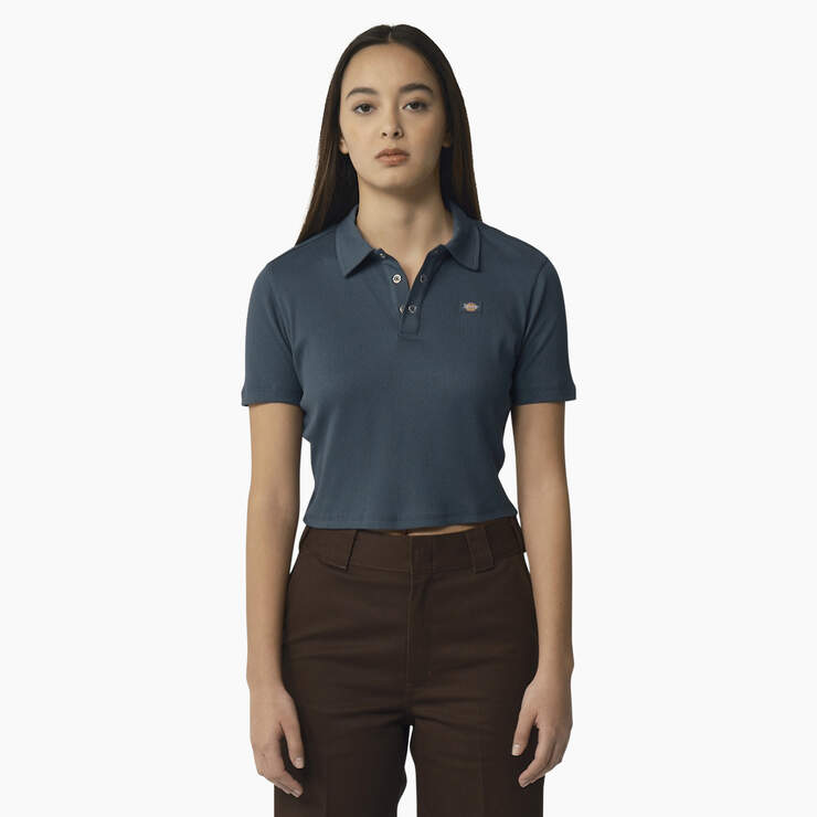 Women's Tallasee Short Sleeve Cropped Polo - Airforce Blue (AF) image number 1