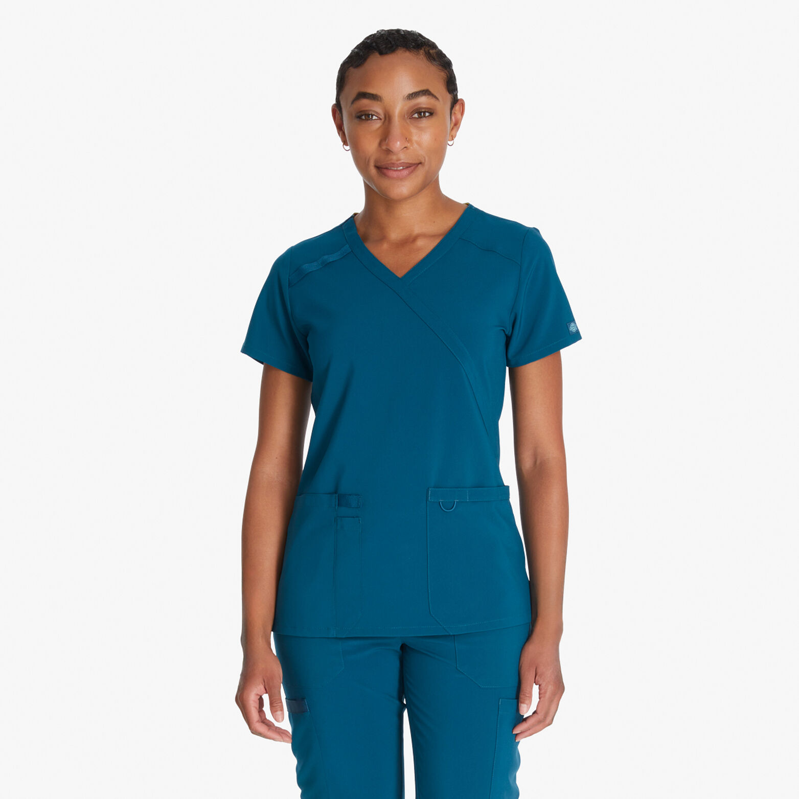 Women’s EDS Mock Wrap Scrub Top , Caribbean Blue 4XL Dickies