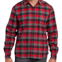 Dickies X-Series Modern Fit Long Sleeve Flannel Shirt - Red Gray Plaid (XRS)