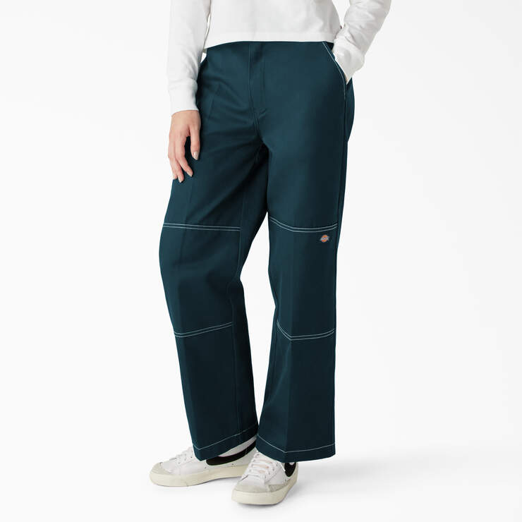 Women’s Relaxed Fit Double Knee Pants - Reflecting Pond (YT9) image number 3