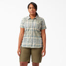Women&#39;s Plus Cooling Short Sleeve Work Shirt - Green Plaid &#40;1PR&#41;