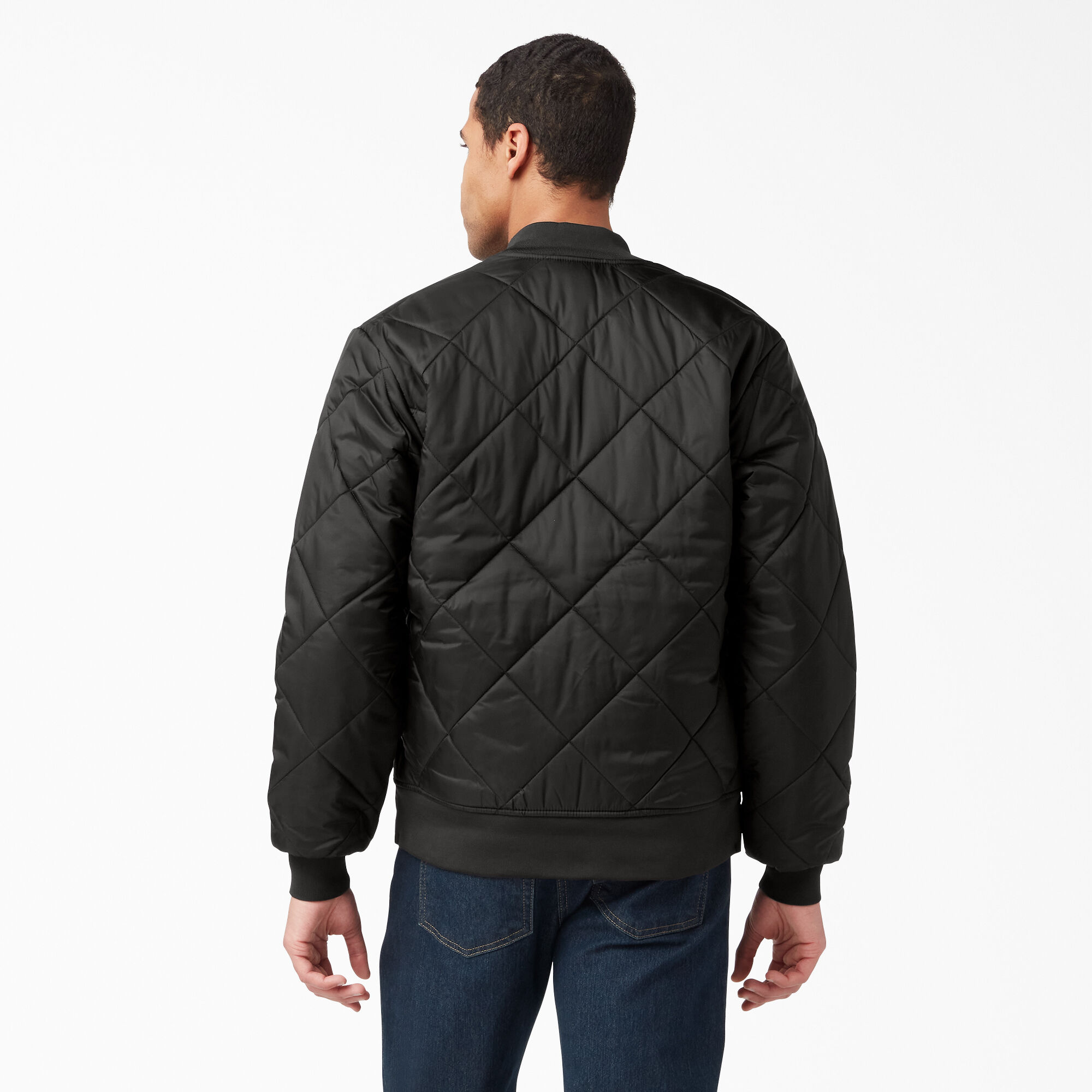 mens black diamond quilted jacket