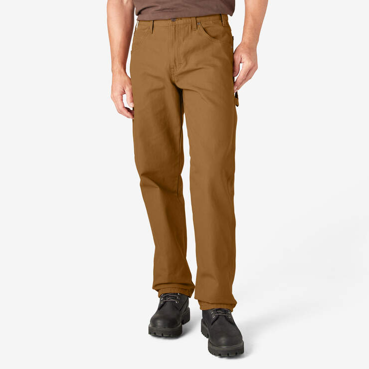 Relaxed Fit Heavyweight Duck Carpenter Pants - Rinsed Brown Duck (RBD) image number 1