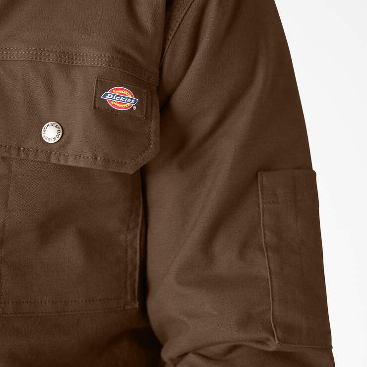 Water Repellent Fleece-Lined Duck Shirt Jacket - Timber Brown (TB) image number 10
