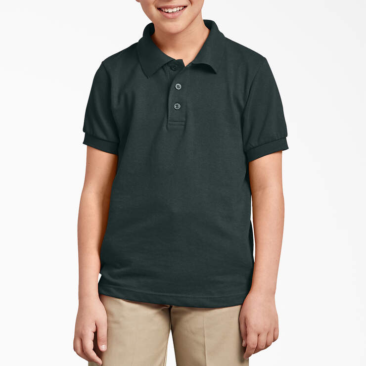 Kids' Piqué Short Sleeve Polo, 4-20 - Hunter Green (GH) image number 1